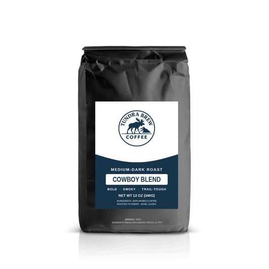 Tundra Brew Coffee Cowboy Blend — medium-dark roast, 12 oz bag